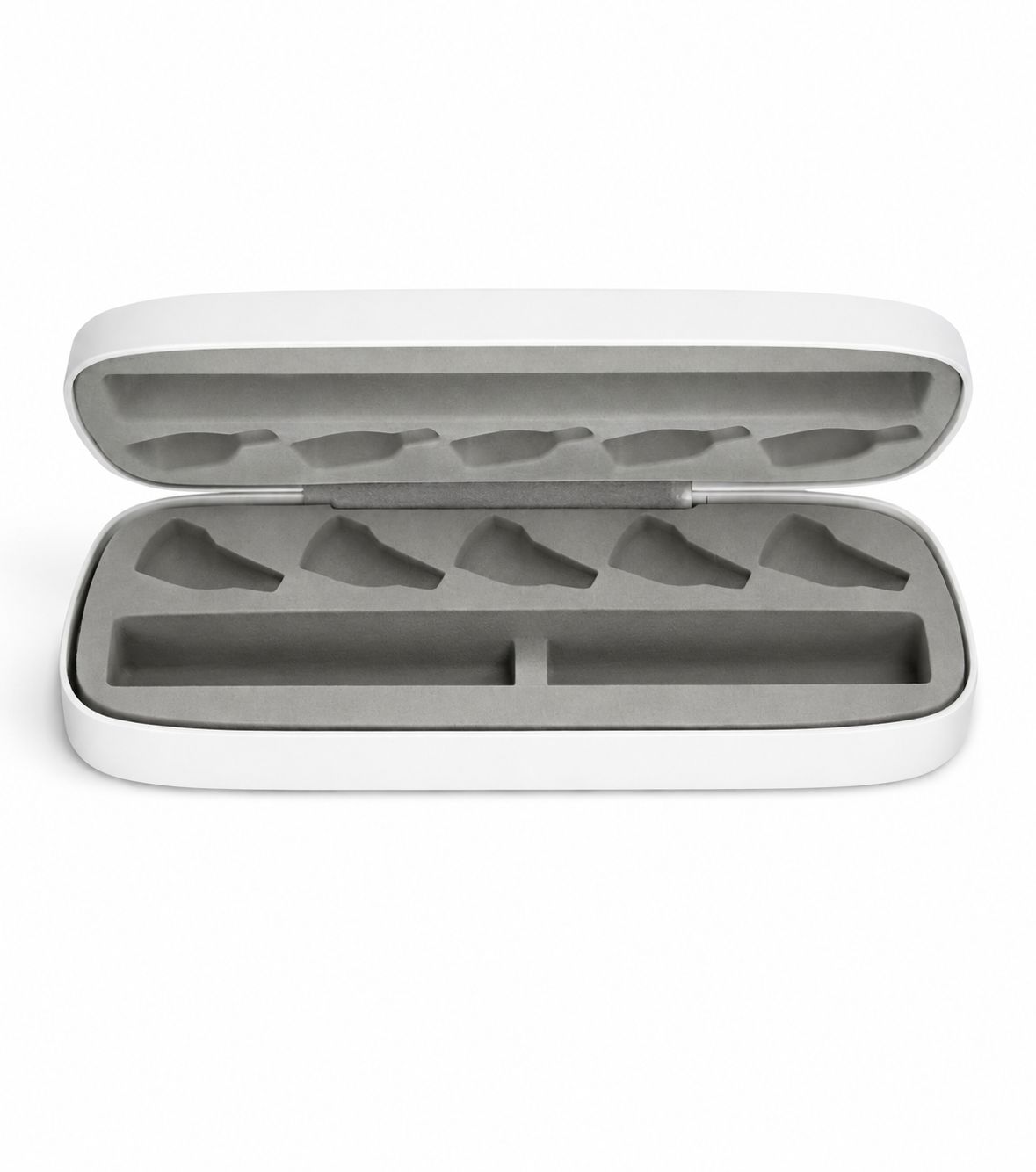 Open white pen case